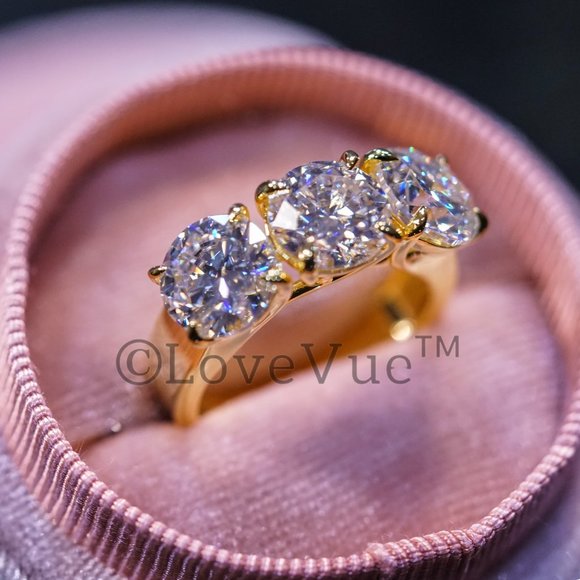 Jewelry - Certified 6ct. t.w. Diamond Moissanite Three Stone Engagement Wedding Ring